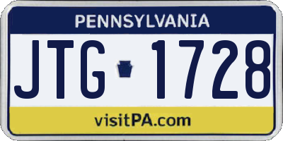 PA license plate JTG1728