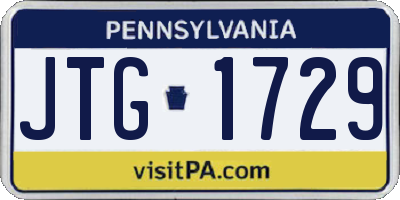 PA license plate JTG1729