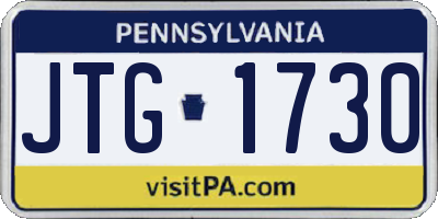 PA license plate JTG1730