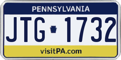 PA license plate JTG1732