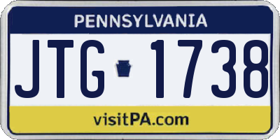 PA license plate JTG1738