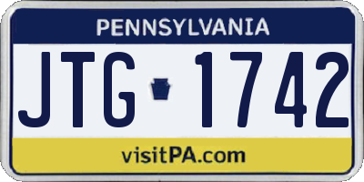 PA license plate JTG1742