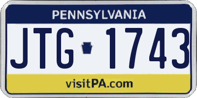 PA license plate JTG1743