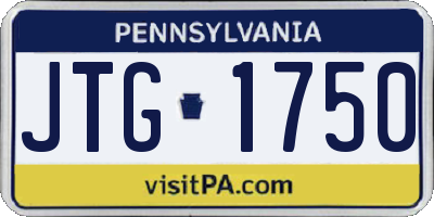 PA license plate JTG1750