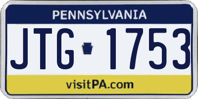 PA license plate JTG1753