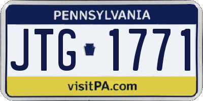 PA license plate JTG1771