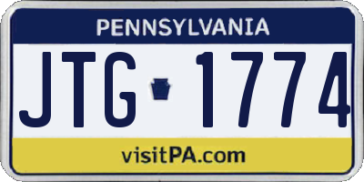 PA license plate JTG1774