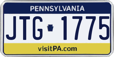 PA license plate JTG1775