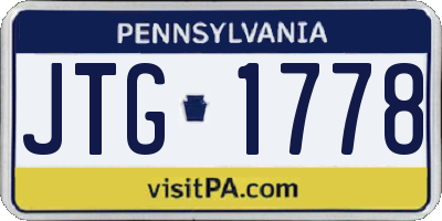 PA license plate JTG1778