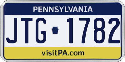PA license plate JTG1782