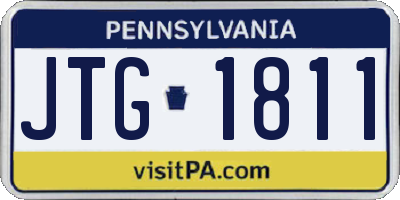PA license plate JTG1811