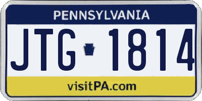 PA license plate JTG1814