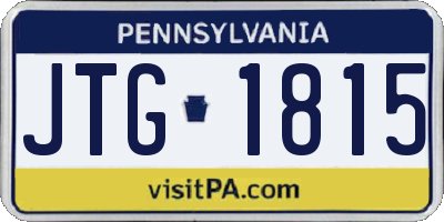 PA license plate JTG1815