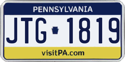 PA license plate JTG1819