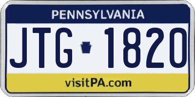 PA license plate JTG1820