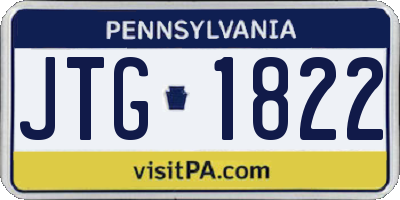 PA license plate JTG1822