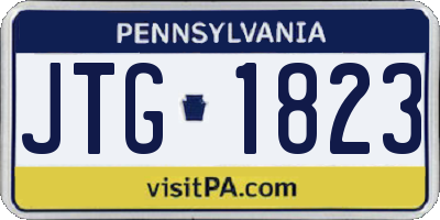 PA license plate JTG1823