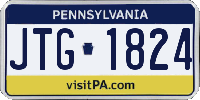 PA license plate JTG1824
