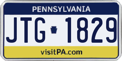 PA license plate JTG1829