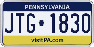 PA license plate JTG1830