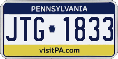 PA license plate JTG1833