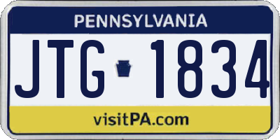 PA license plate JTG1834