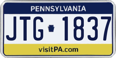 PA license plate JTG1837