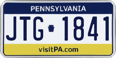 PA license plate JTG1841