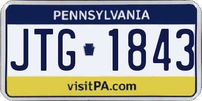 PA license plate JTG1843