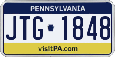 PA license plate JTG1848