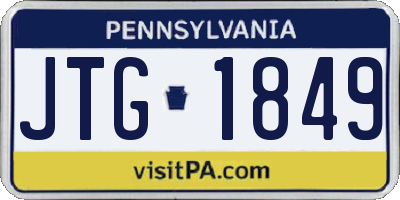 PA license plate JTG1849