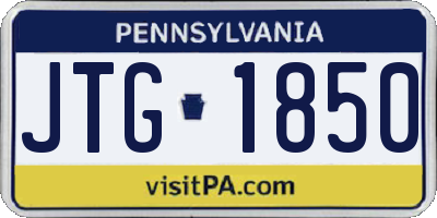 PA license plate JTG1850