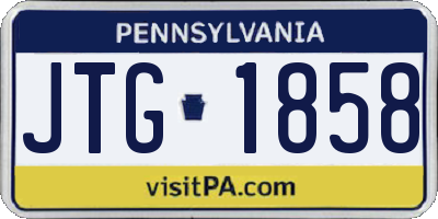 PA license plate JTG1858