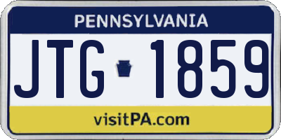 PA license plate JTG1859