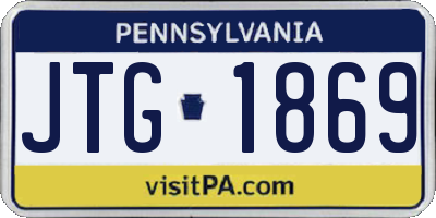 PA license plate JTG1869