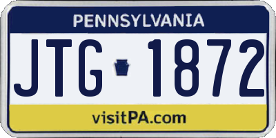 PA license plate JTG1872