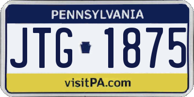 PA license plate JTG1875