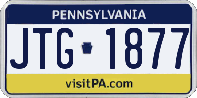 PA license plate JTG1877