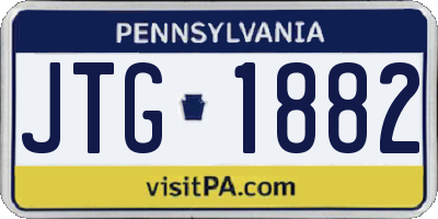 PA license plate JTG1882