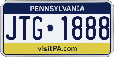 PA license plate JTG1888