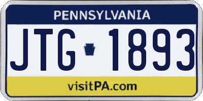 PA license plate JTG1893