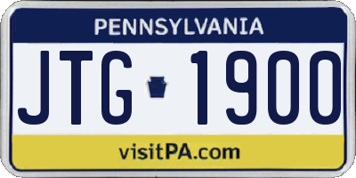 PA license plate JTG1900