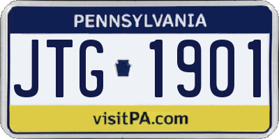 PA license plate JTG1901