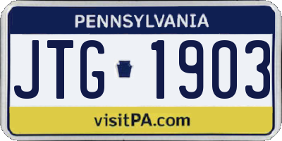 PA license plate JTG1903