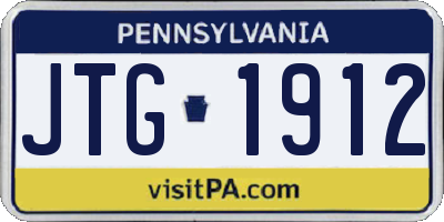 PA license plate JTG1912