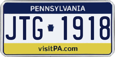 PA license plate JTG1918