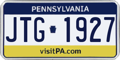 PA license plate JTG1927