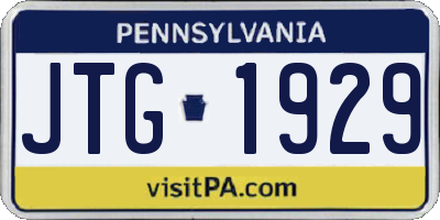 PA license plate JTG1929
