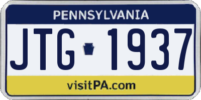 PA license plate JTG1937
