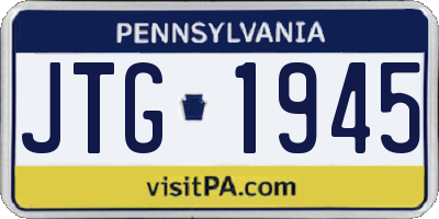 PA license plate JTG1945